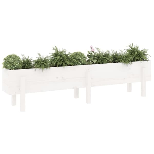 højbed 160x30x38 cm massivt fyrretræ hvid