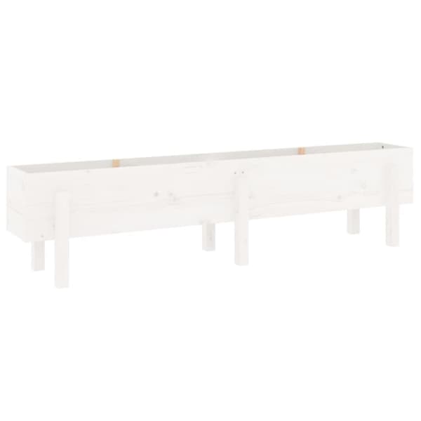 højbed 160x30x38 cm massivt fyrretræ hvid