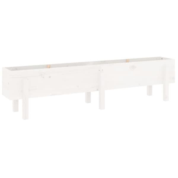 højbed 160x30x38 cm massivt fyrretræ hvid