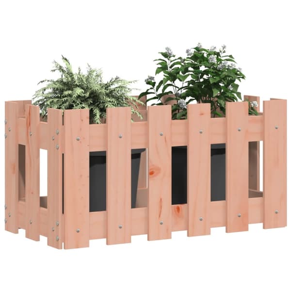plantekasse med stakitdesign 60x30x30 cm massivt douglasgran