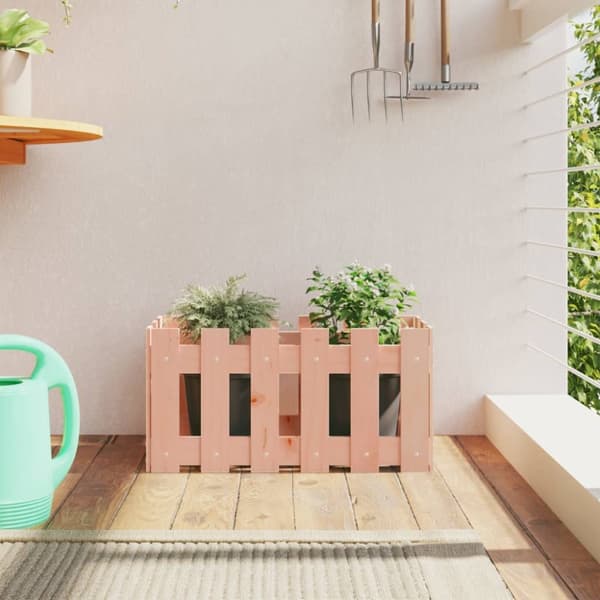 plantekasse med stakitdesign 60x30x30 cm massivt douglasgran