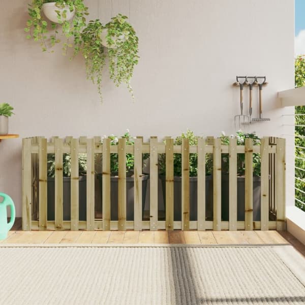 højbed med stakitdesign 200x50x70 cm imprægneret fyrretræ