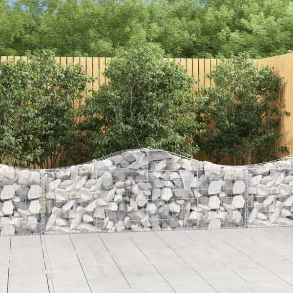 buede gabionkurve 6 stk. 200x30x60/80 cm galvaniseret jern