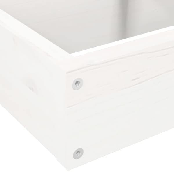 plantekasse 4 niveauer 80,5x79x36 cm massivt fyrretræ hvid