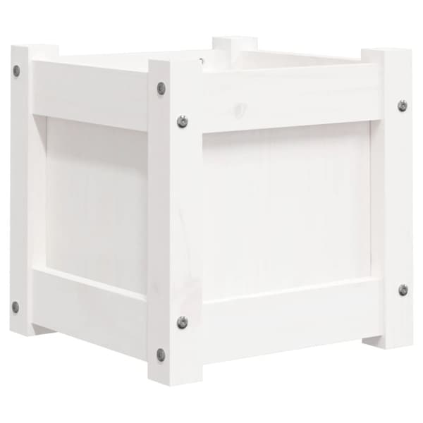 Odlingslåda vit 31x31x31 cm massiv furu
