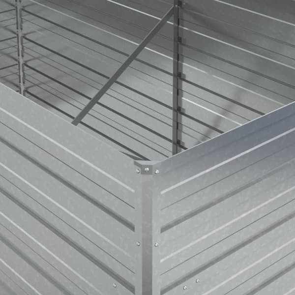 højbed 160x80x77 cm galvaniseret stål sølvfarvet