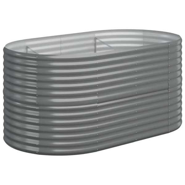 plantekasse 152x80x68 cm pulverlakeret stål grå