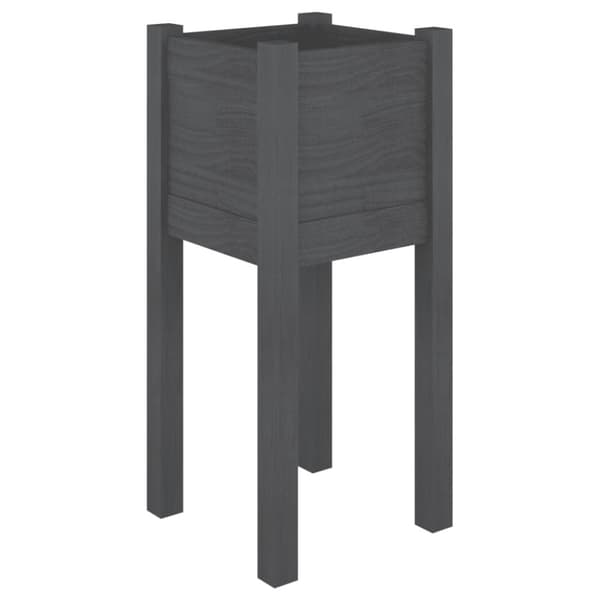 plantekasse 31x31x70 cm massivt fyrretræ grå