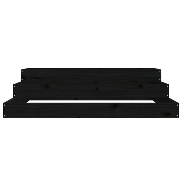 plantekasse 107x107x27 cm massivt fyrretræ sort