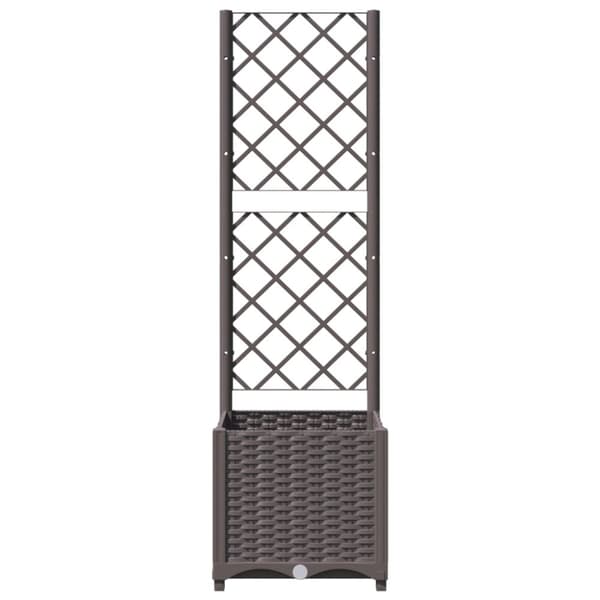plantekasse med espalier 40x40x136 cm PP brun