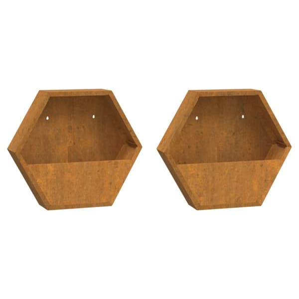Kukkalaatikot 2 kpl ruoste Corten teräs 46x10x40 cm