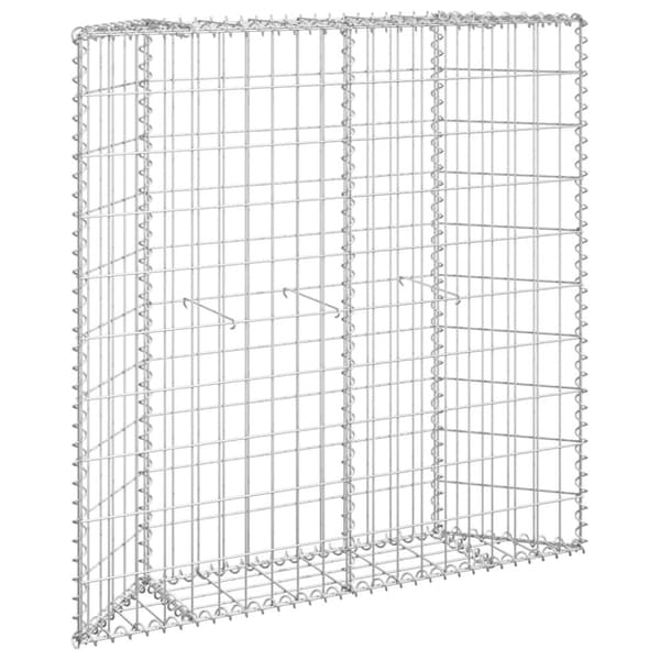 Gabion trapets upphöjd galvaniserat stål 100x20x100 cm