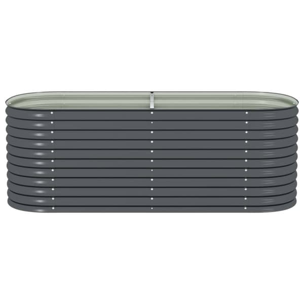 forhøjet plantekasse 240x80x81 cm galvaniseret stål grå