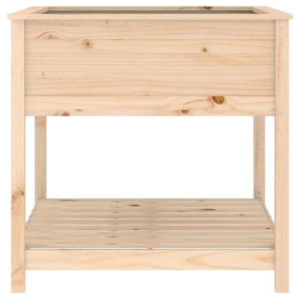 plantekasse med hylde 82,5x82,5x81 cm massivt fyrretræ
