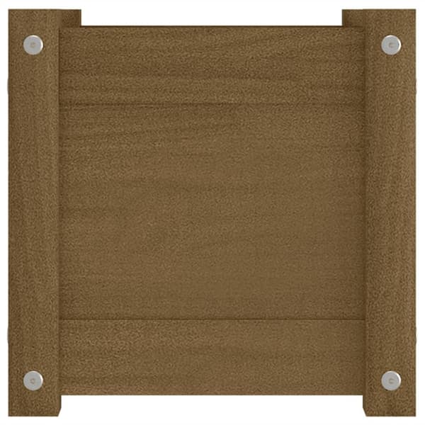 plantekasse 31x31x31 cm massivt fyrretræ gyldenbrun