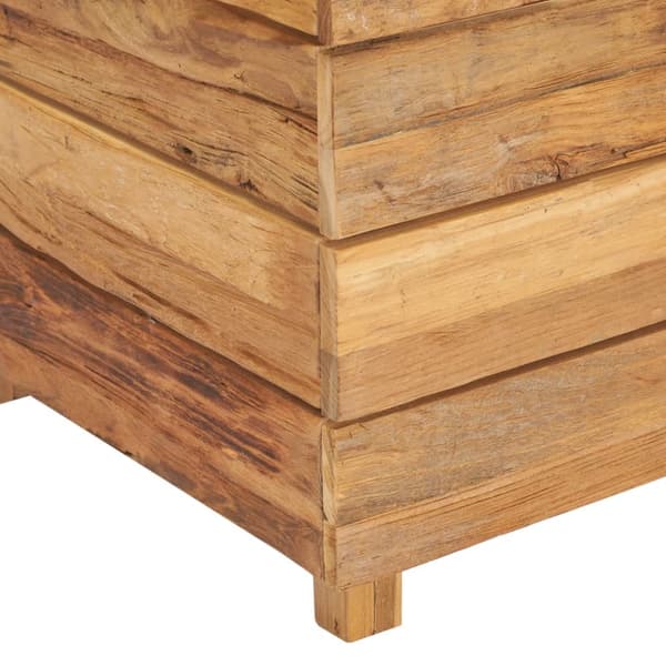 højbed 100x40x72 cm genanvendt teaktræ og stål