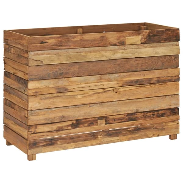 højbed 100x40x72 cm genanvendt teaktræ og stål