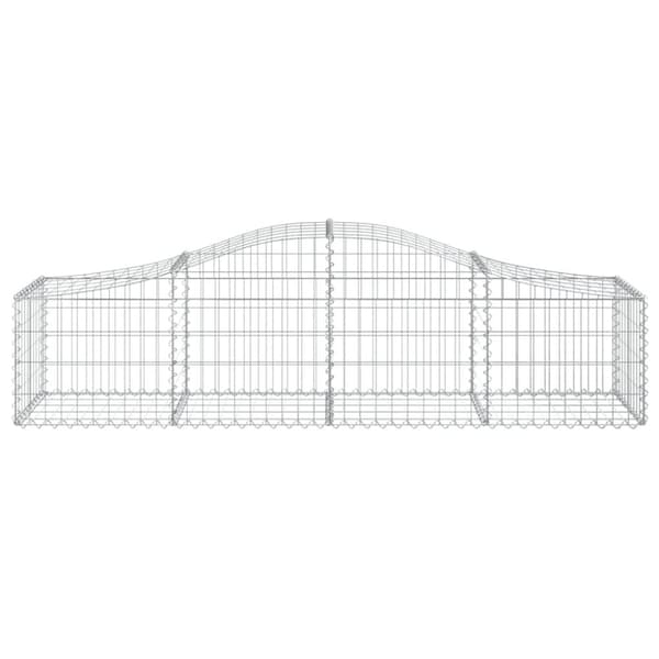 Gabioner bågformade 5 st 200x50x40/60 cm galvaniserat järn