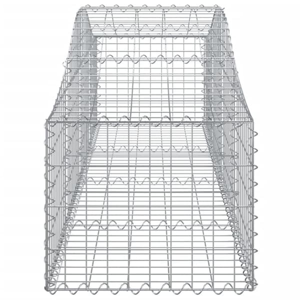 Gabioner bågformade 5 st 200x50x40/60 cm galvaniserat järn