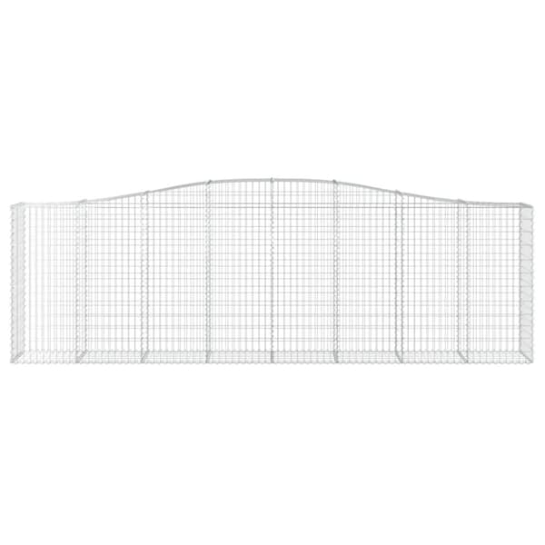 Gabioner bågformade 8 st 400x50x120/140 cm galvaniserat järn