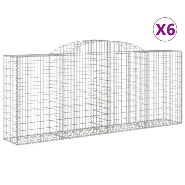 Kaarevat kivikorit 6 kpl 300x50x120/140 cm galvanoitu rauta