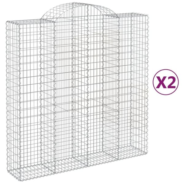 Kaarevat kivikorit 2 kpl 200x50x200/220 cm galvanoitu rauta