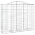 Miniatyrbillede 3 af 6: buede gabionkurve 2 stk. 200x50x160/180 cm galvaniseret jern