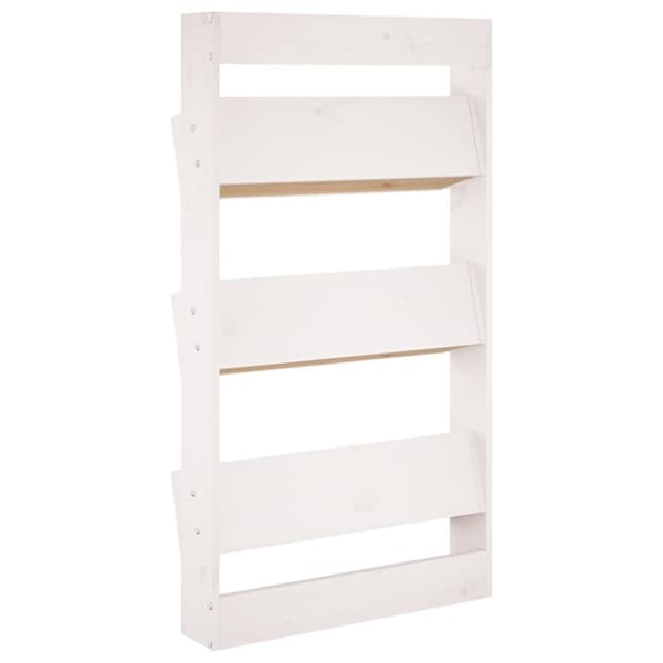 plantevæg 60x18,5x110 cm 3 niveauer massivt fyrretræ hvid