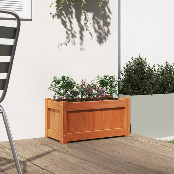plantekasse 60x31x31 cm massivt fyrretræ gyldenbrun