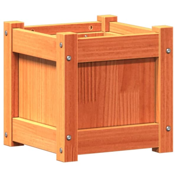 plantekasse 31x31x31 cm massivt fyrretræ gyldenbrun