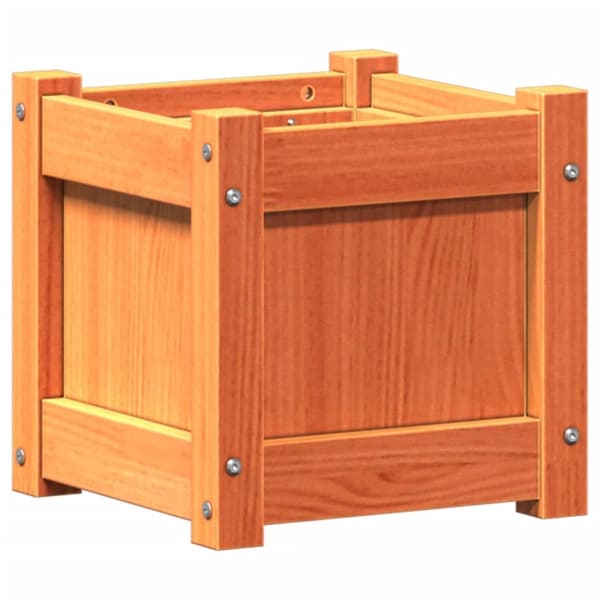 plantekasse 31x31x31 cm massivt fyrretræ gyldenbrun