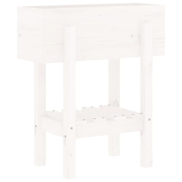 plantekasse 62x30x69 cm massivt fyrretræ hvid