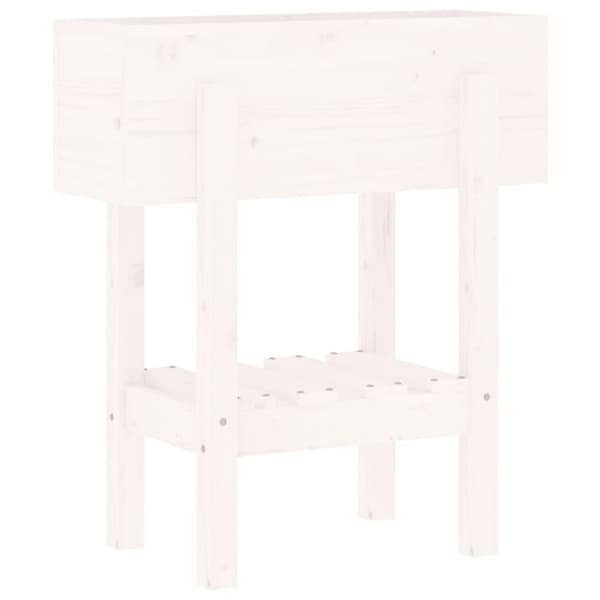 plantekasse 62x30x69 cm massivt fyrretræ hvid
