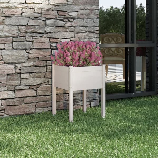 plantekasse 50x50x70 cm massivt fyrretræ hvid