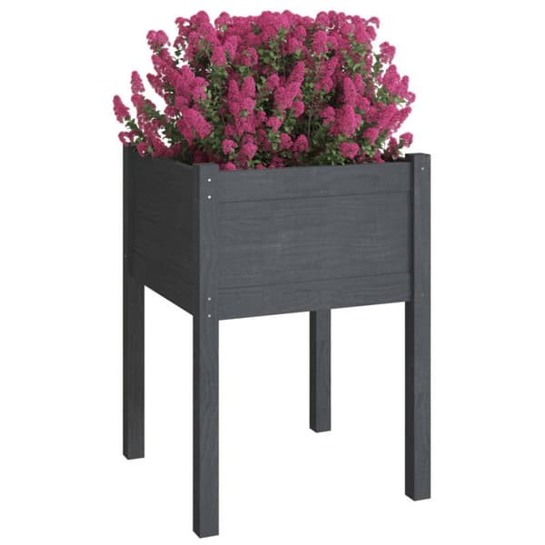 plantekasse 50x50x70 cm massivt fyrretræ grå