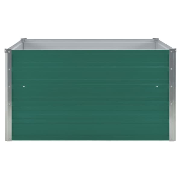 forhøjet blomsterbed 100 x 100 x 45 cm galvaniseret stål grøn