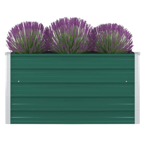forhøjet blomsterbed 100 x 100 x 45 cm galvaniseret stål grøn