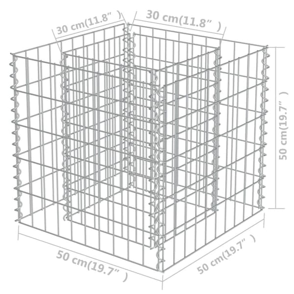 gabion-højbed 50x50x50 cm galvaniseret stål