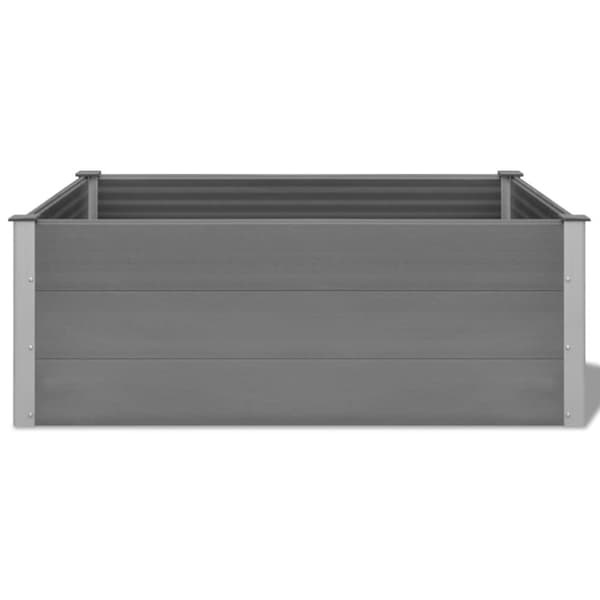 forhøjet plantekasse 150x100x54 cm grå WPC