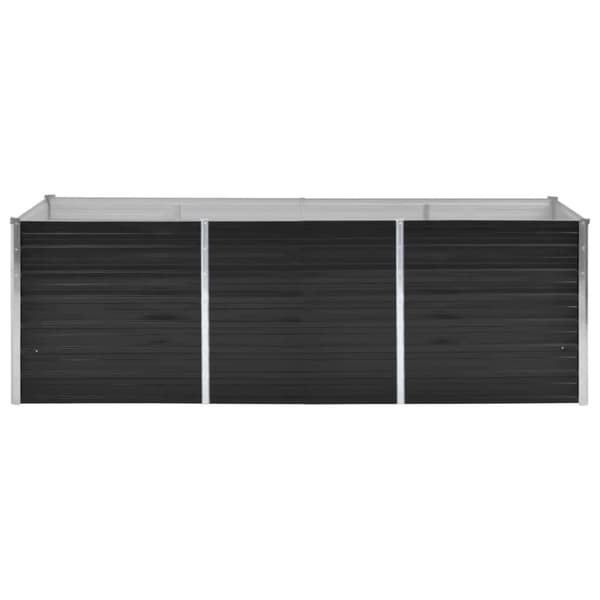 hævet plantekasse 240x80x77 cm galvaniseret stål antracitgrå