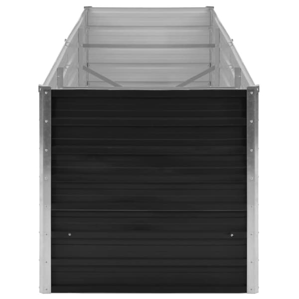 hævet plantekasse 240x80x77 cm galvaniseret stål antracitgrå