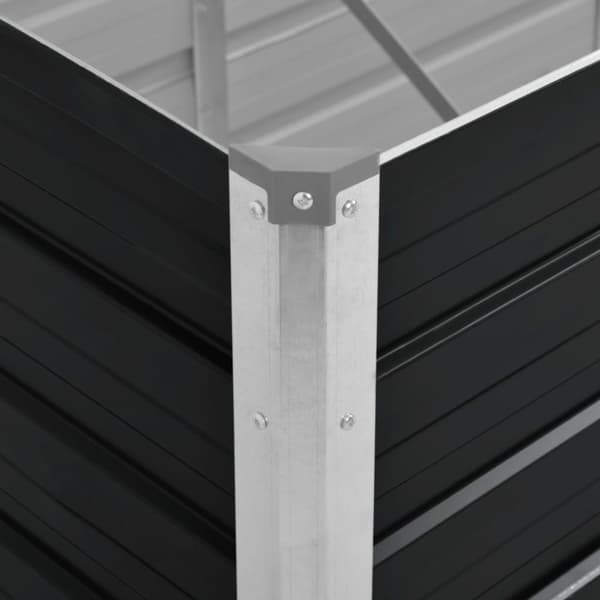 hævet plantekasse 240x80x77 cm galvaniseret stål antracitgrå
