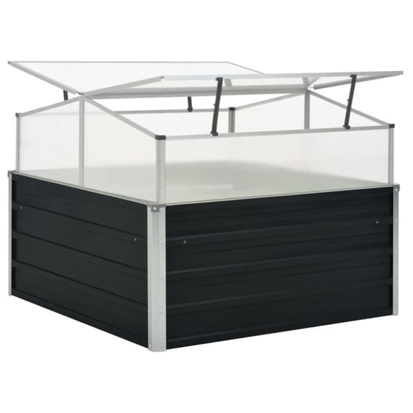 drivhus 100 x 100 x 77 cm galvaniseret stål antracitgrå