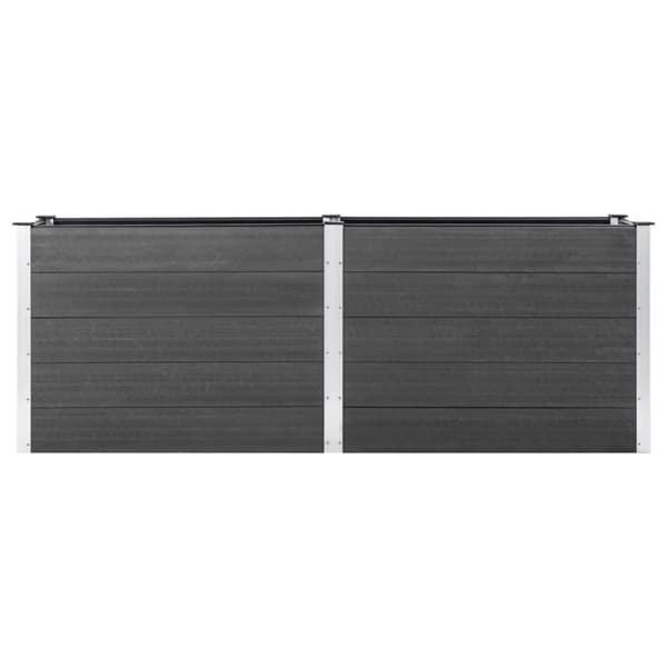 forhøjet plantekasse 250x100x91 cm WPC grå