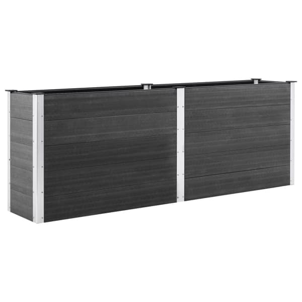 forhøjet plantekasse 250x100x91 cm WPC grå