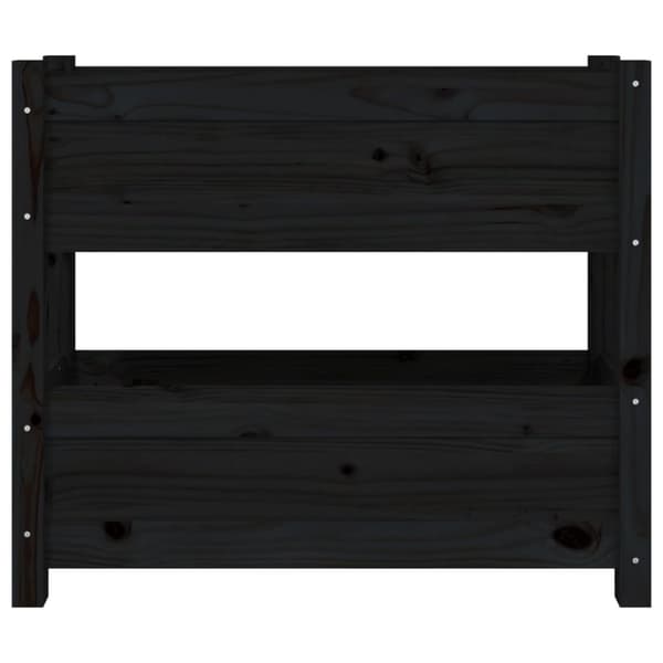 Odlingslåda svart 77x25x66 cm massiv furu