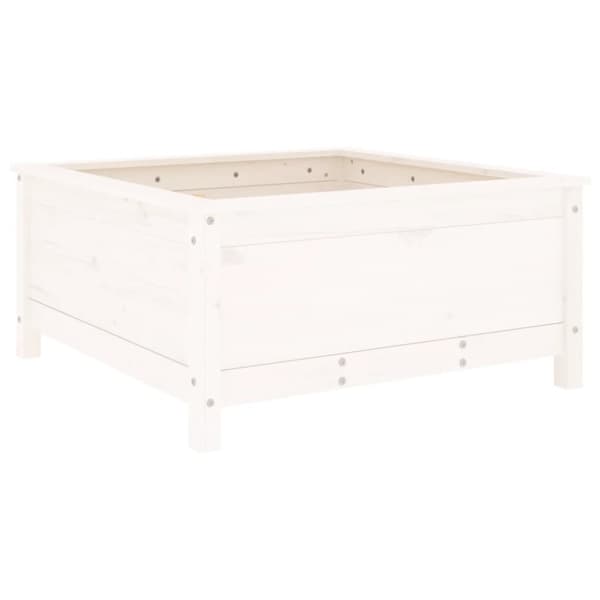 plantekasse 82,5x82,5x39 cm massivt fyrretræ hvid