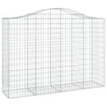 Miniatyrbillede 3 af 6: buede gabionkurve 2 stk. 200x50x140/160 cm galvaniseret jern