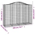 Miniatyrbillede 6 af 6: buede gabionkurve 2 stk. 200x50x140/160 cm galvaniseret jern
