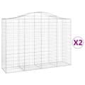 Miniatyrbillede 2 af 6: buede gabionkurve 2 stk. 200x50x140/160 cm galvaniseret jern